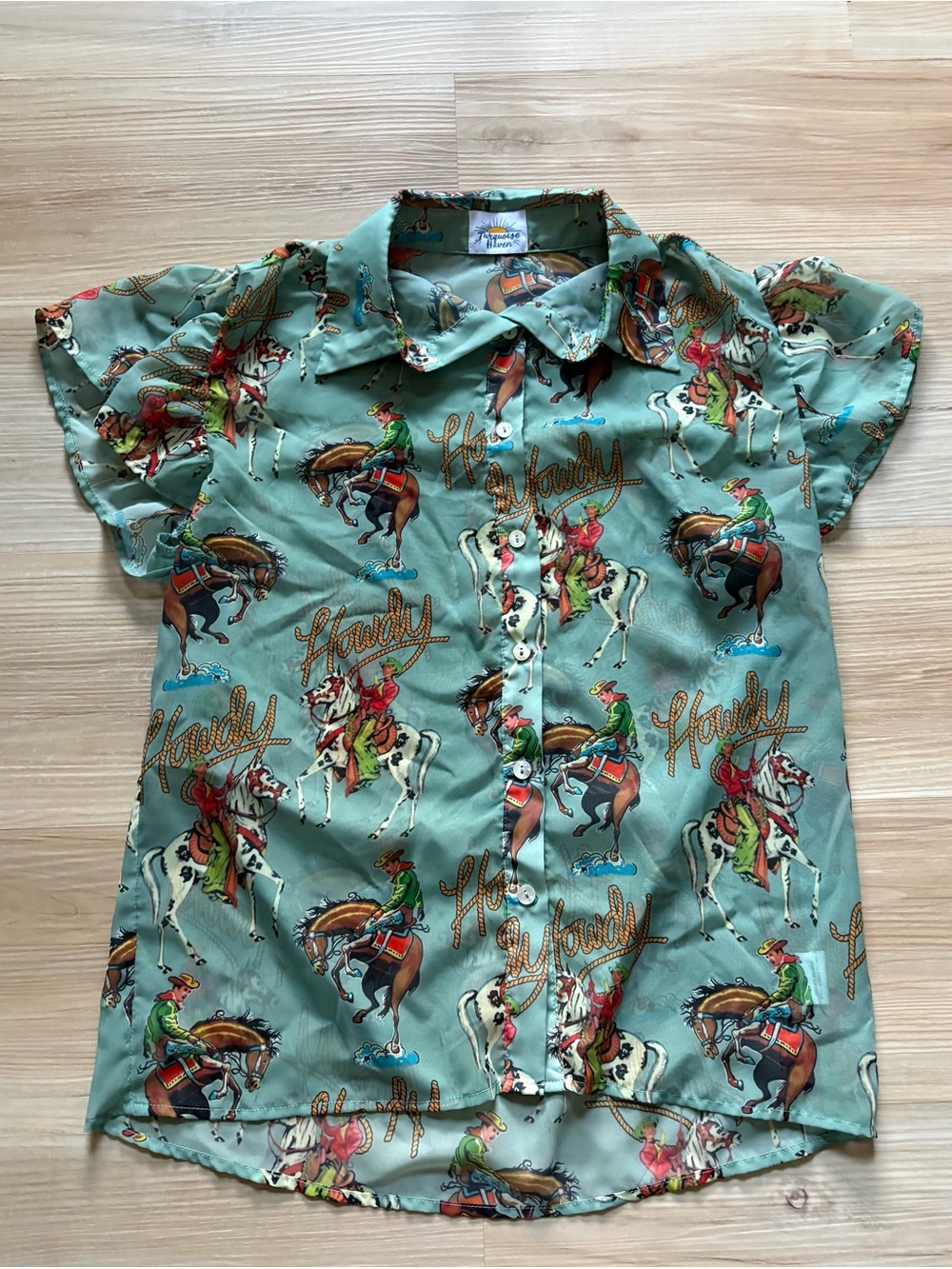 TURQUOISE HAVEN Howdy Sheer Button Down